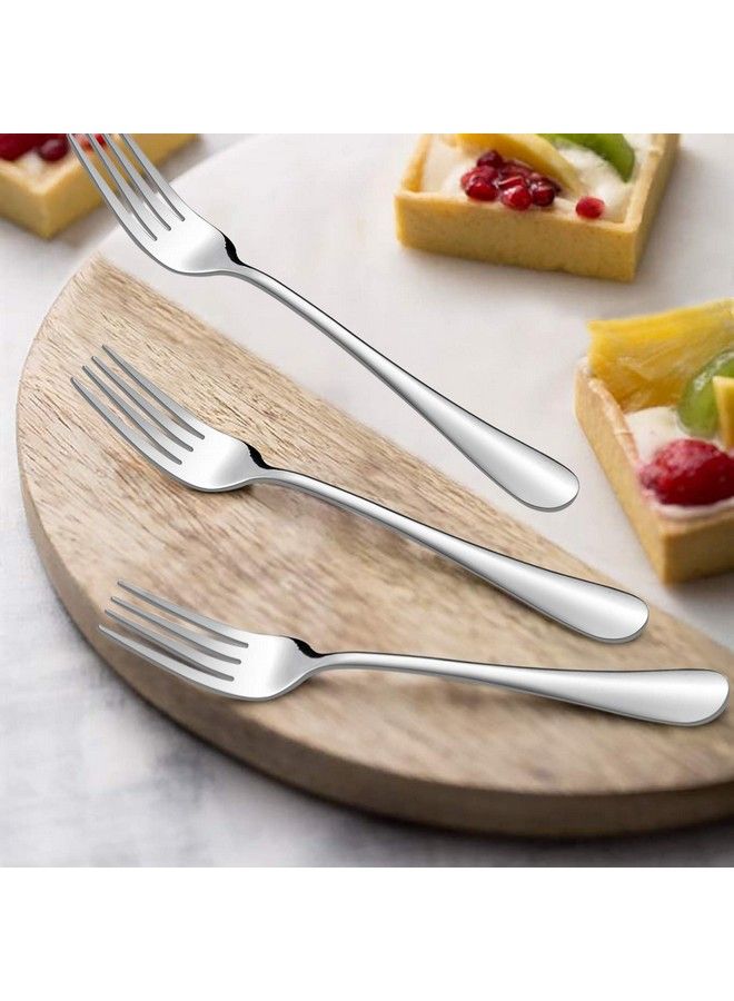 Salad Forks Set Of 12 Appetizer Dessert Forks Stainless Steel Silverware Flatware Small Forks Mirror Finish Dishwasher Safe 6.7Inch