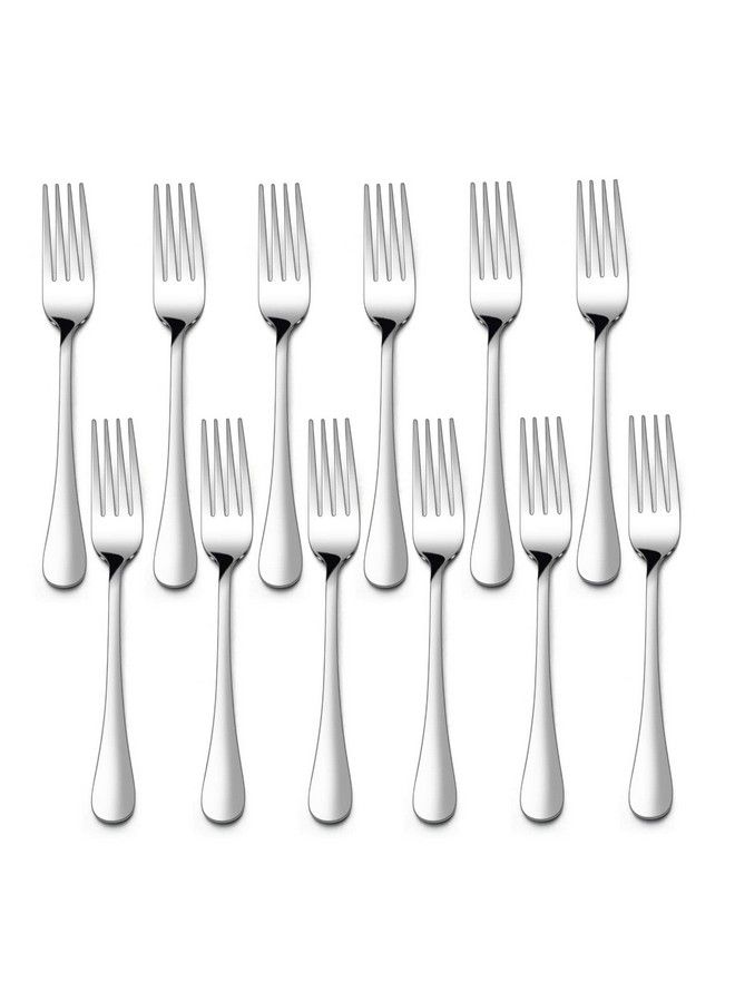 Salad Forks Set Of 12 Appetizer Dessert Forks Stainless Steel Silverware Flatware Small Forks Mirror Finish Dishwasher Safe 6.7Inch