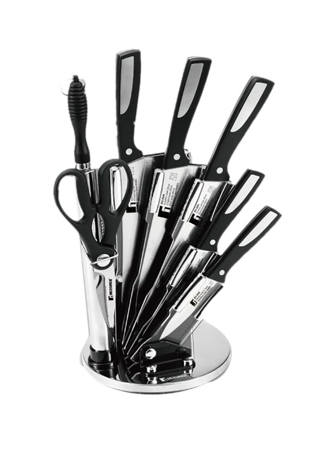 8-Piece Resa Stainless Steel Knife Set Black/Silver