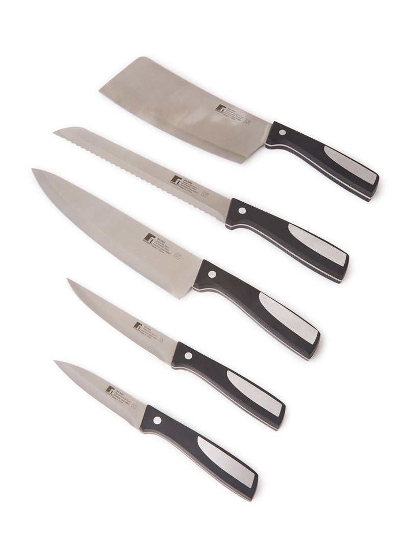 8-Piece Resa Stainless Steel Knife Set Black/Silver