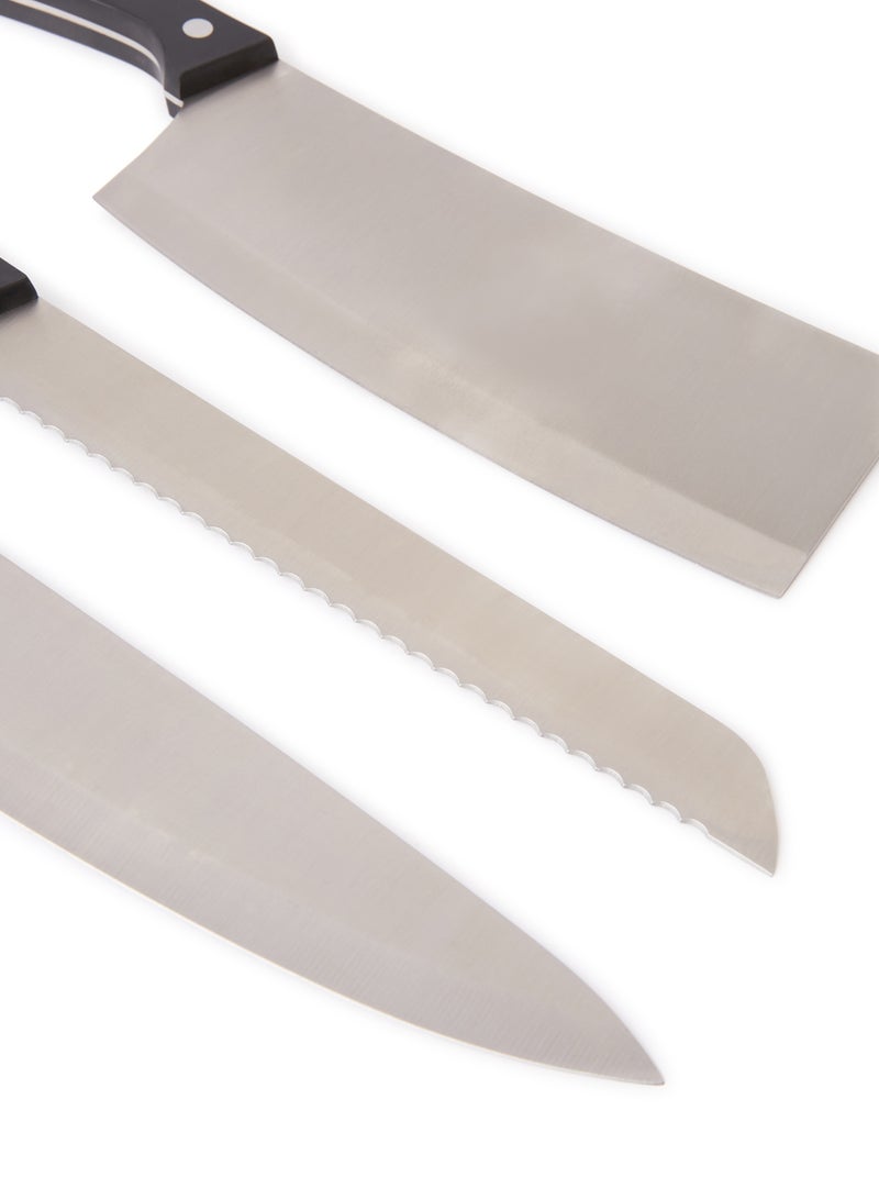 8-Piece Resa Stainless Steel Knife Set Black/Silver