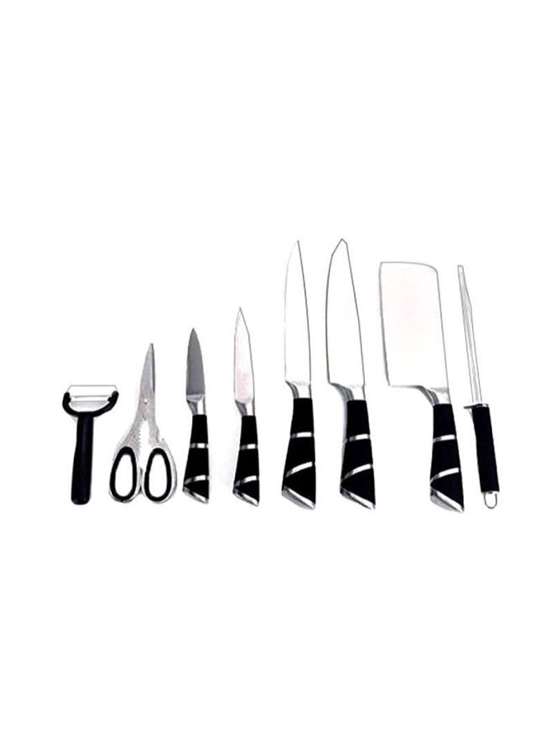 DESSINI 9-Piece Multi-Functional Knife Set Silver/Black