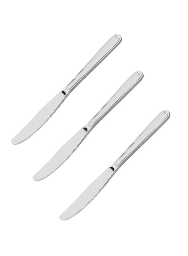 3-Piece Dessert Knives Set Silver 23.8x5.8cm