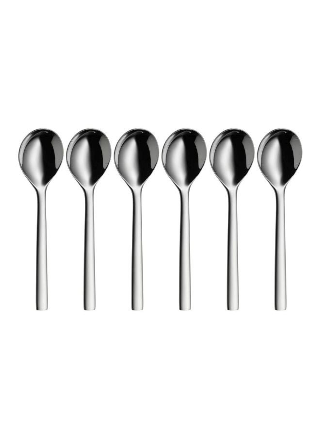 6-Piece Nuova Soup Spoon Set Silver