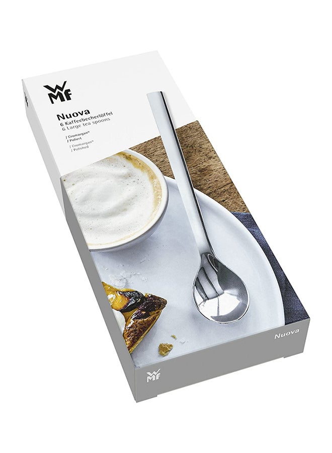 6-Piece Nuova Coffee Spoon Set Silver