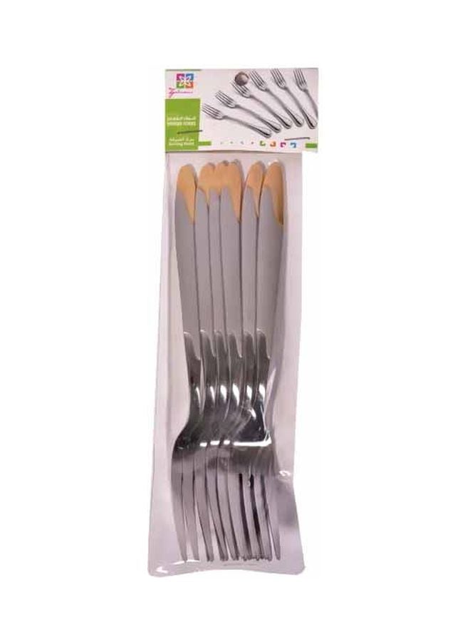 6-Piece Stainless Steel Fork Set Silver