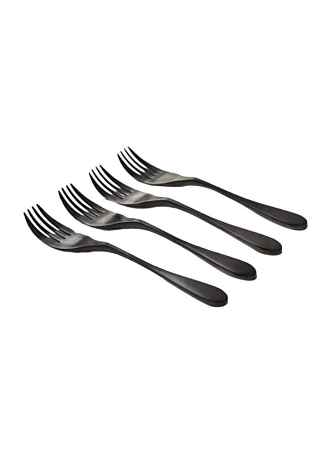 4-Piece Stainless Steel Fork Set Black
