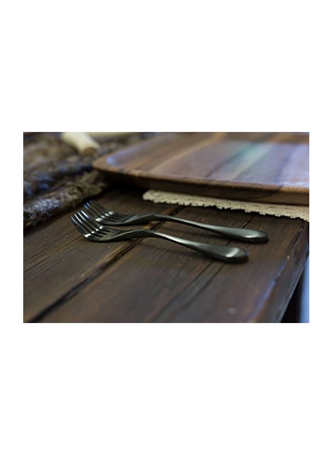 4-Piece Stainless Steel Fork Set Black