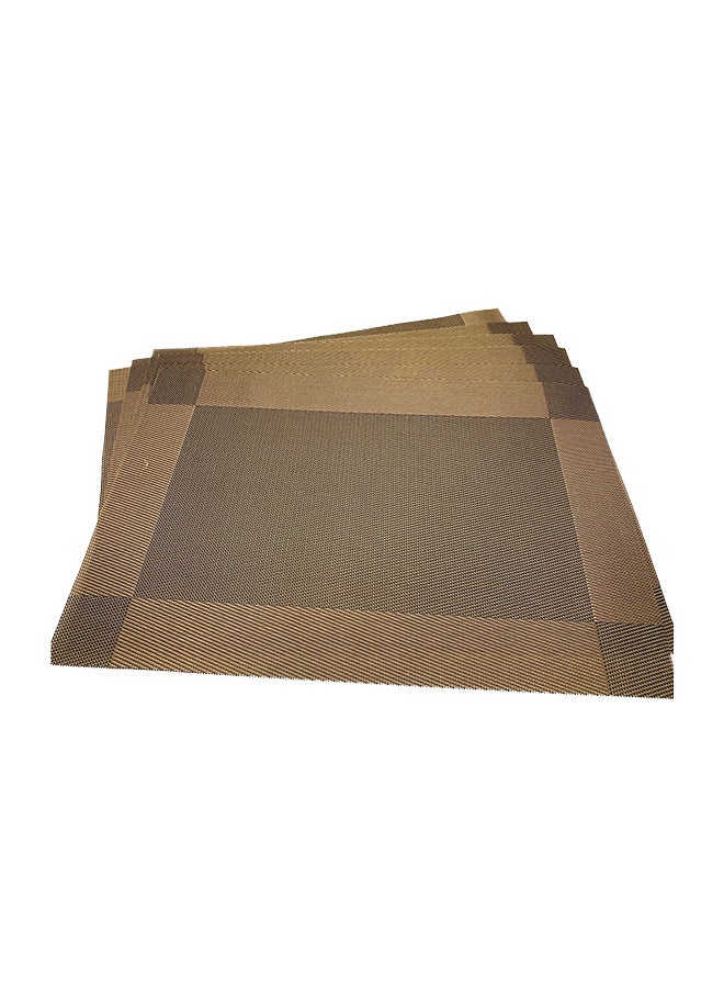 6-Piece Dinner Table Mat Brown/Beige