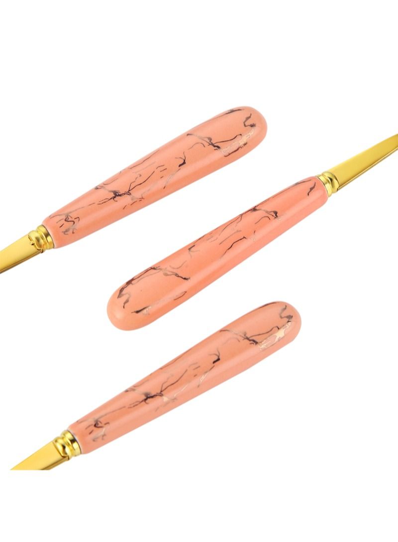 SUNHOME 24-Piece Stainless Steel Cutlery Set Kitchen Utensil Set Western Tableware Suitable For Home Kitchen Restaurant Hotel Party Dining Picnic Dining Exquisite Packaging Gift Gold/Pink