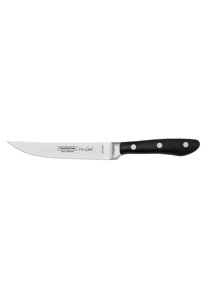 Prochef 5 Inches Steak and Fruit Knife with Smooth Edge Stainless Steel Blade and Black Polycarbonate and Fiberglass Handle