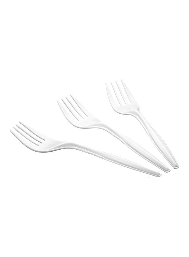 1000-Piece Disposable Plastic Fork Set White