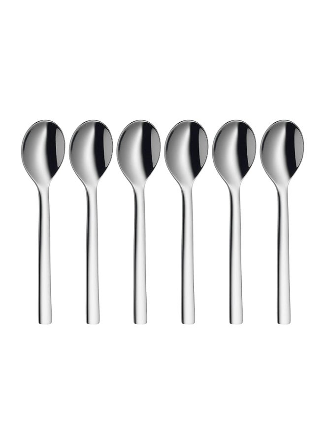 6-Pieces Nuova Espresso Spoon Set Silver 11cm