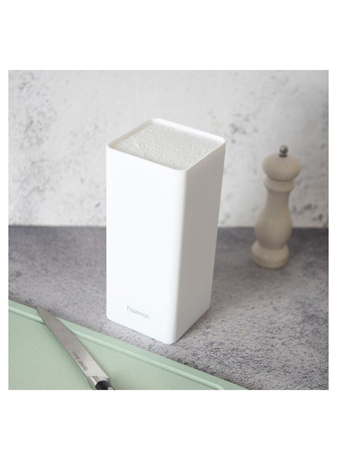 Kitchen Knife Organizer 10x10x22cm Square Shaped White Plastic