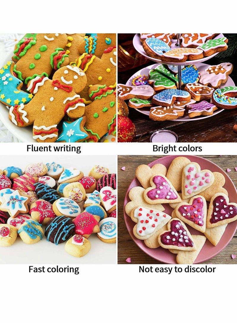 Food Coloring Pens, Edible Markers for Cookies Kids Fine Tip Food Grade Food Gourmet Writers for DIY Decorating Fondant Eggs Baking Painting Drawing 9 Pcs