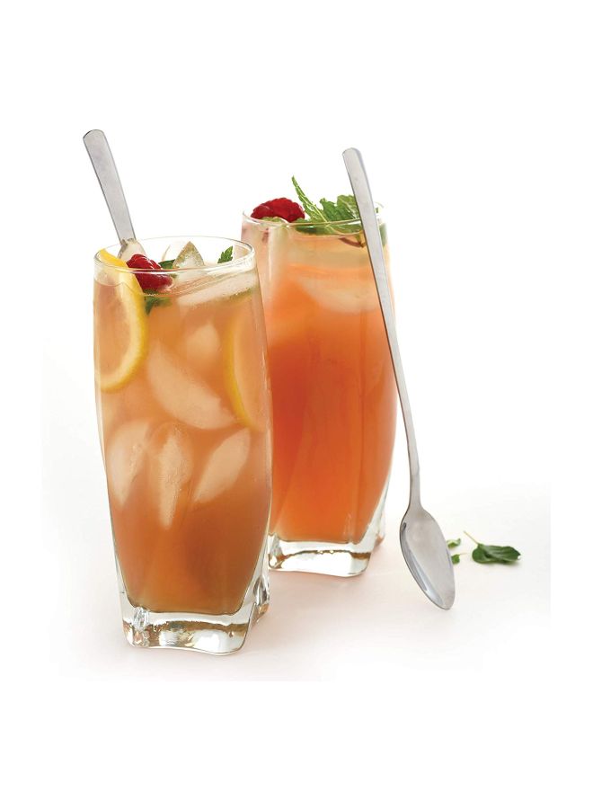 2-Piece Stainless Steel Iced Tea Spoon Set Silver 8.25inch