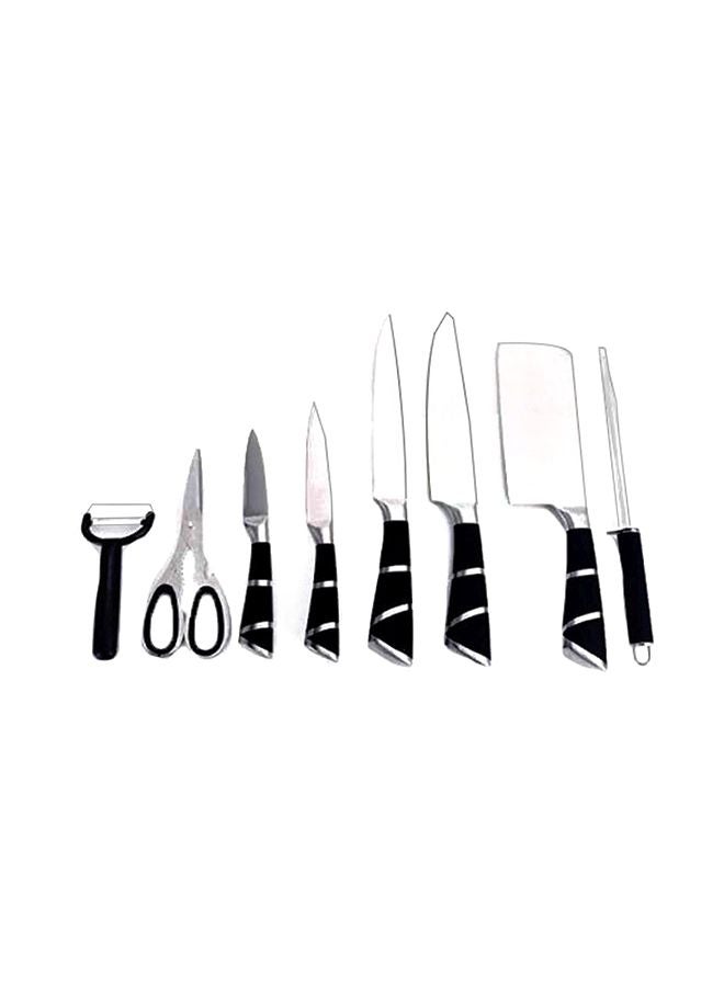 9-Piece Multi-Functional Knife Set Silver/Black