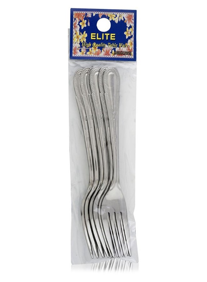 6-Piece Japan Necklace Fruit Fork Set Silver