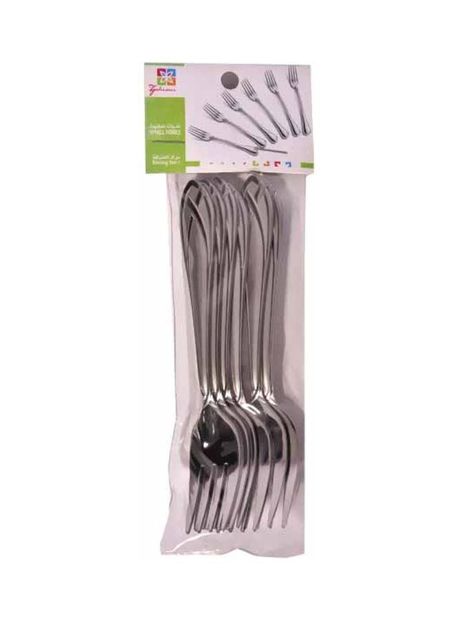 6-Piece Stainless Steel Fork Set Silver