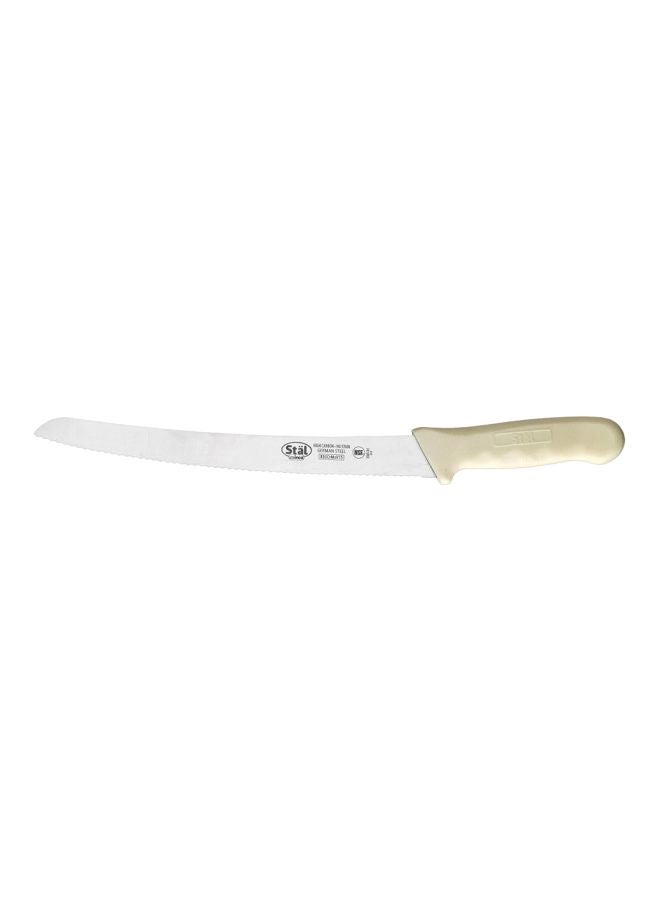 Straight Serrated Bread Knife Silver/White 9.5inch