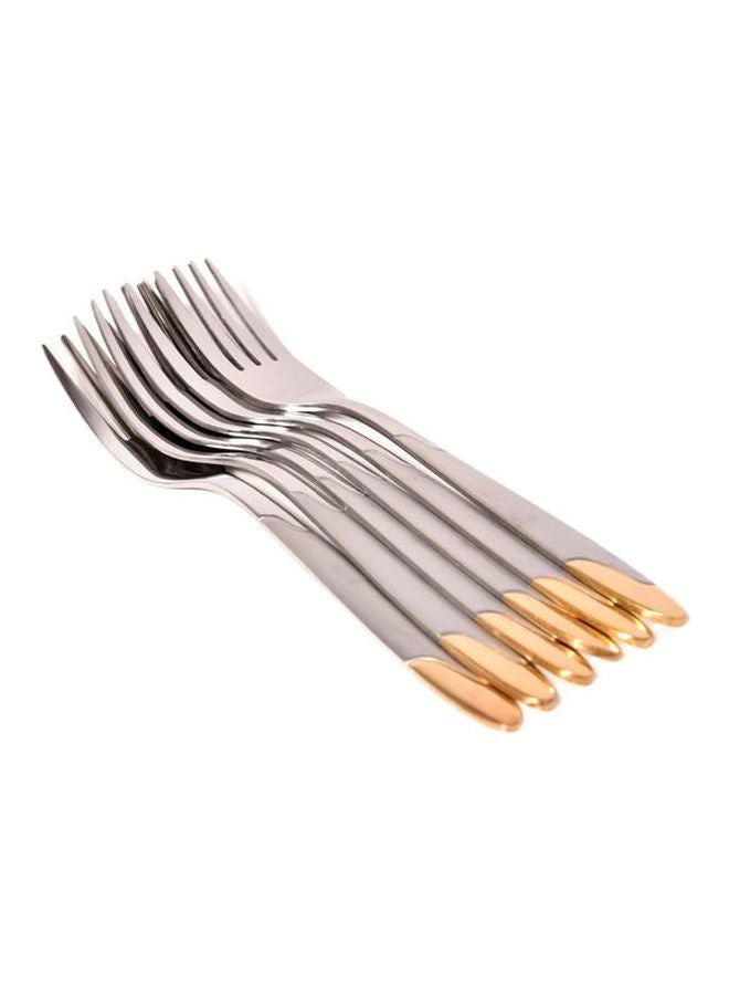 6-Piece Fork Set Gold/Silver Small