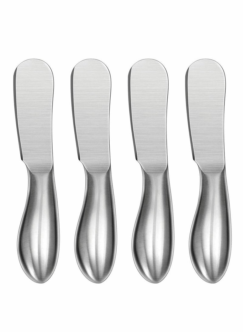 Spreader Knife Set, 6 Pack Cheese Butter Knives, and Mini Serving Tongs, Stainless Steel Multipurpose Suitable for Home or Cake Shop