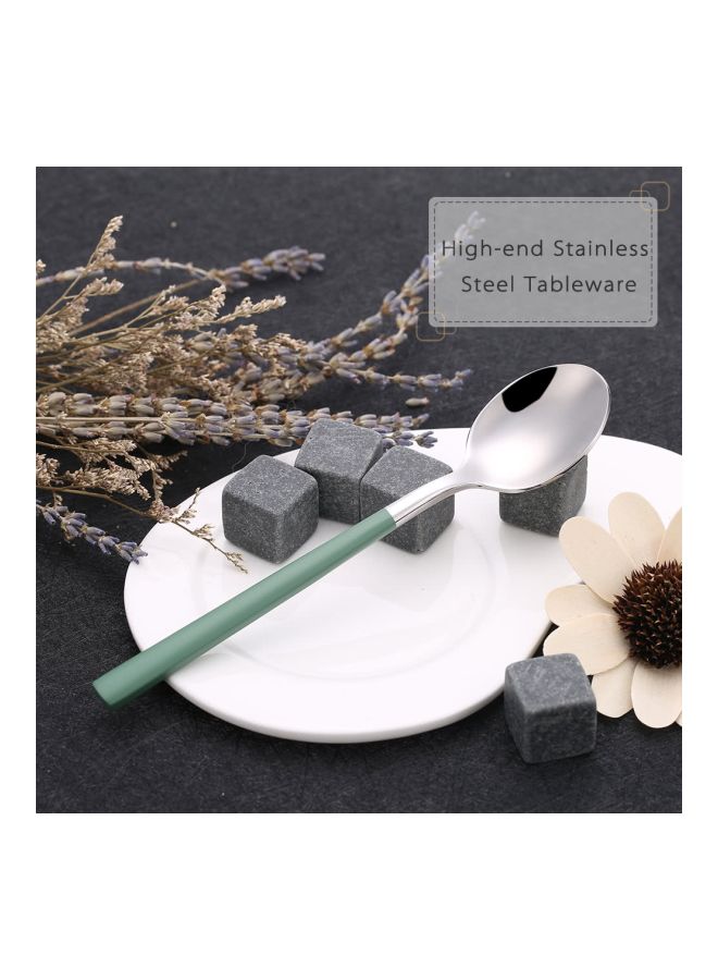 Stainless Steel Spoon Green/Silver 14.8x2.8cm