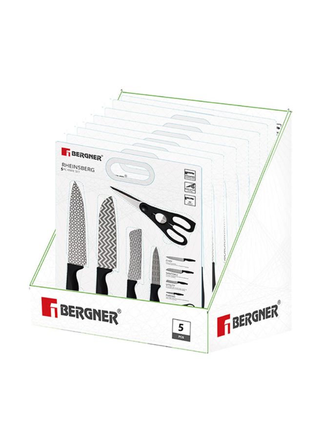 5-Piece Rheinsberg Knife Set Silver/Black