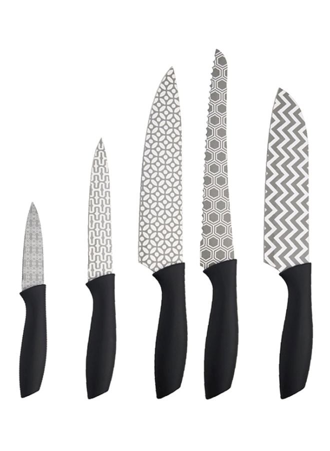 5-Piece Velten Knife Set Black/Silver