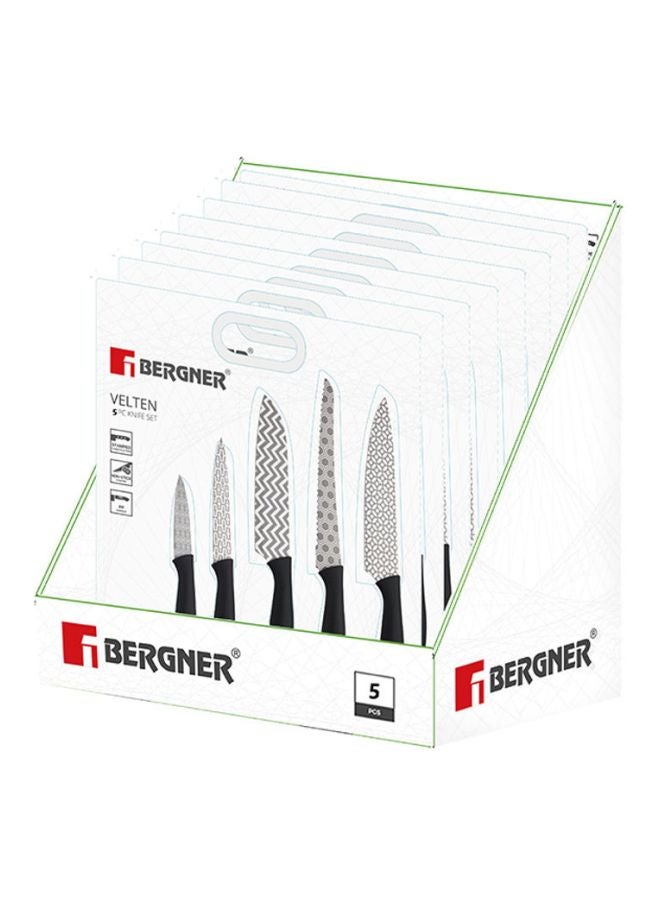 5-Piece Velten Knife Set Black/Silver