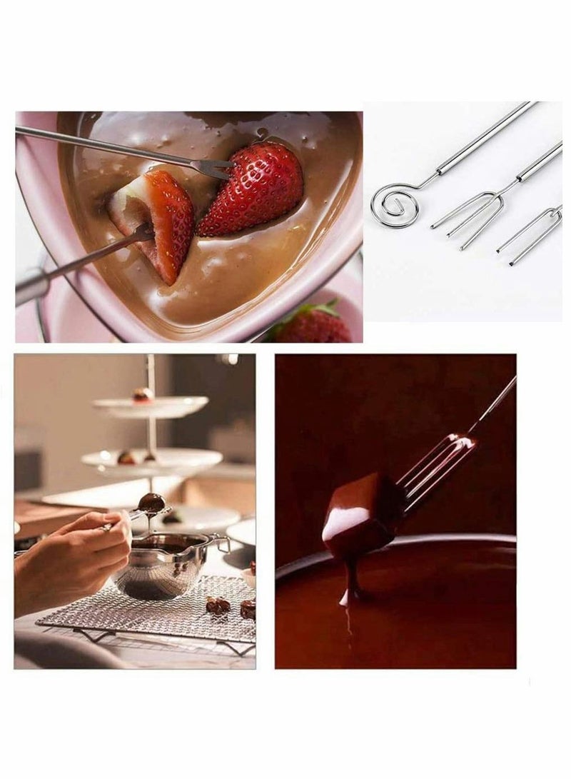 Stainless Steel Chocolate Dipping Fork, Kebab Perfect for Fondue Candy Cake Nuts Fruit DIY Baking Supplies Decorating Tool 5pcs
