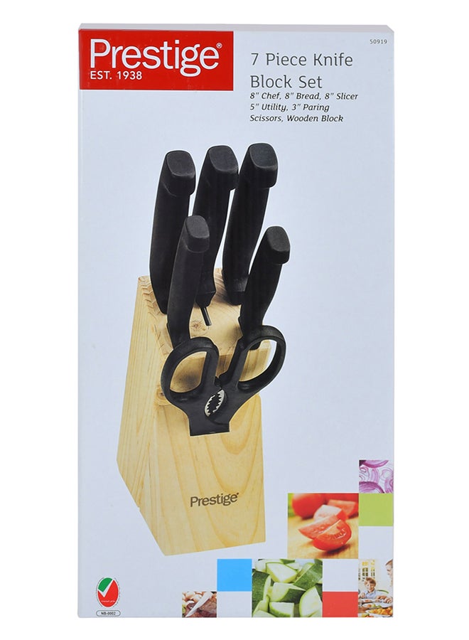 7-Piece Knife Block Set PR50919 Black/Brown/Silver