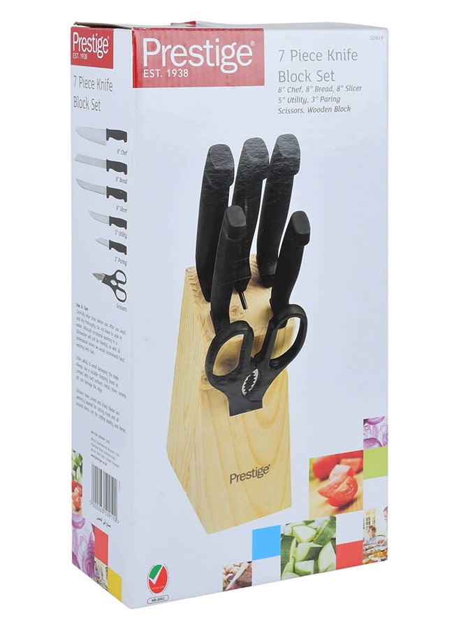 7-Piece Knife Block Set PR50919 Black/Brown/Silver