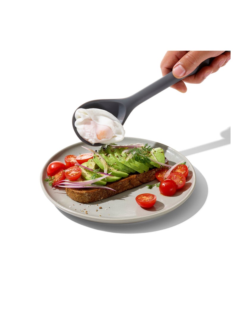 OXO GG SILICONE SLOTTED SPOON - PEPPERCORN