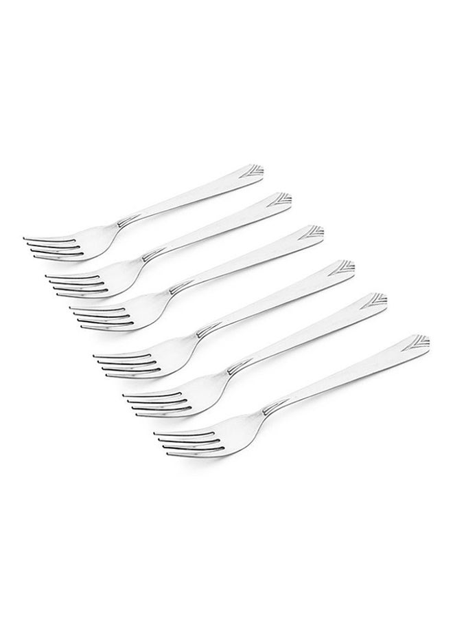 6-Piece Dessert Fork Set Silver