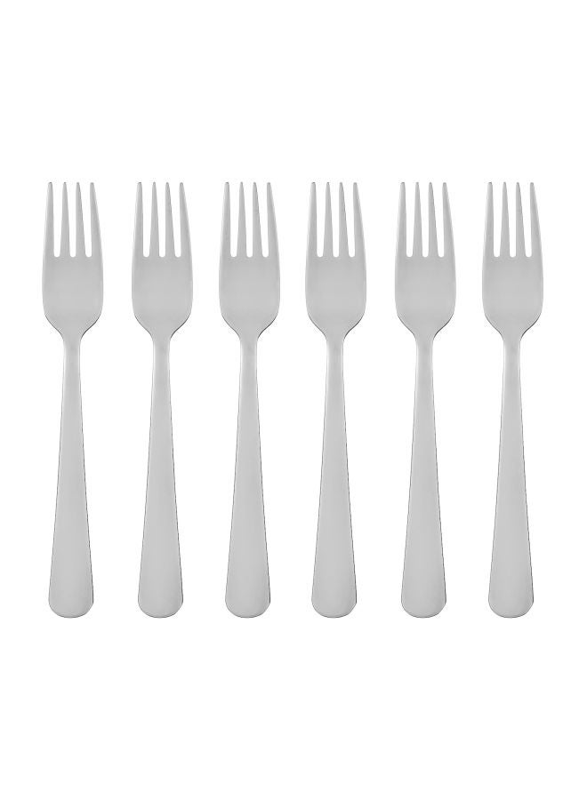 Pack Of 6 Stainless Steel Fork Silver 16cm