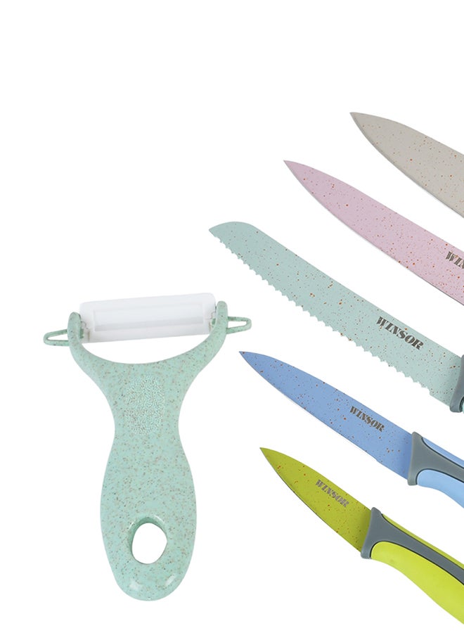 6-Piece Non Stick Knife Set Multicolour