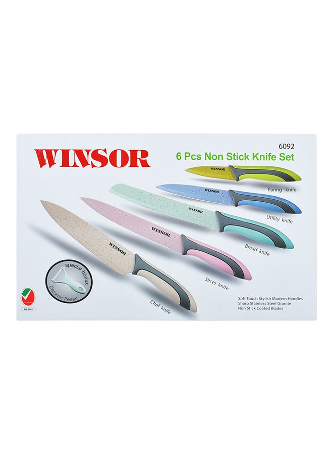 6-Piece Non Stick Knife Set Multicolour