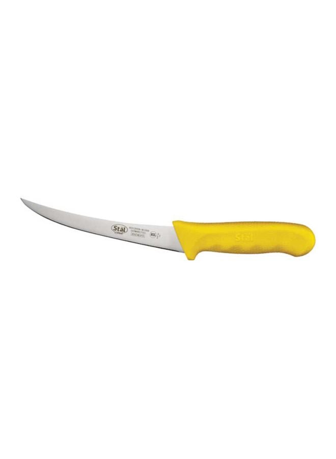 Curved Boning Knife Yellow/Silver 6inch