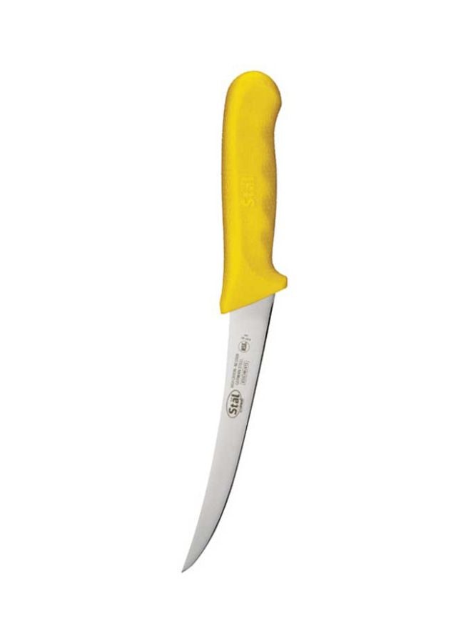 Curved Boning Knife Yellow/Silver 6inch