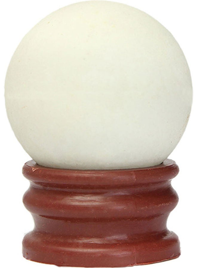 Decorative Ball With Base White/Brown