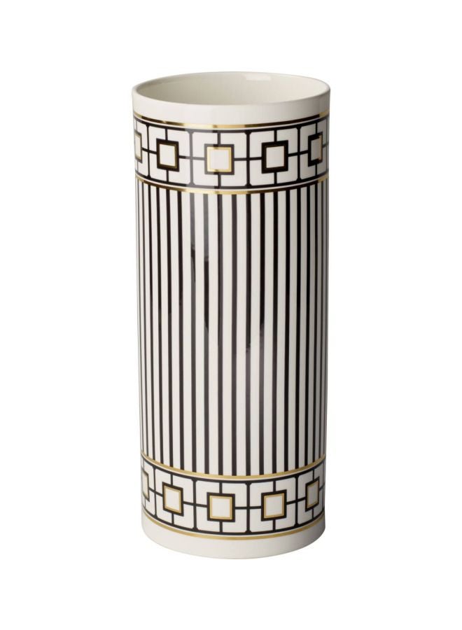 Metrochic Porcelain Vase Black/White/Gold 300x130mm