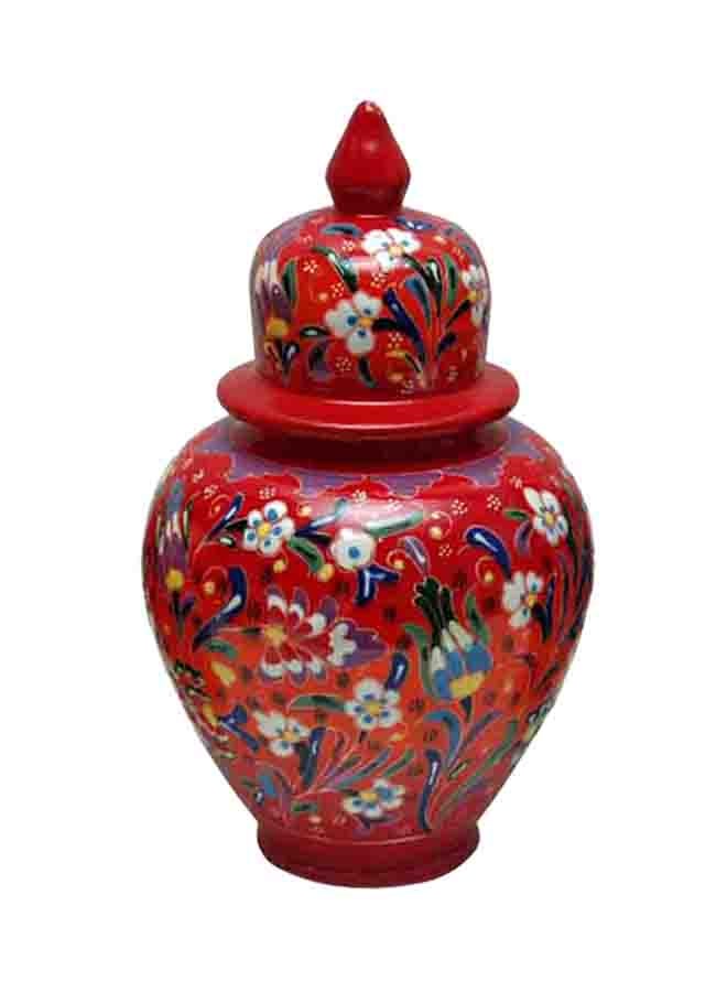 Arabic Handmade Painted Pot Red 15centimeter