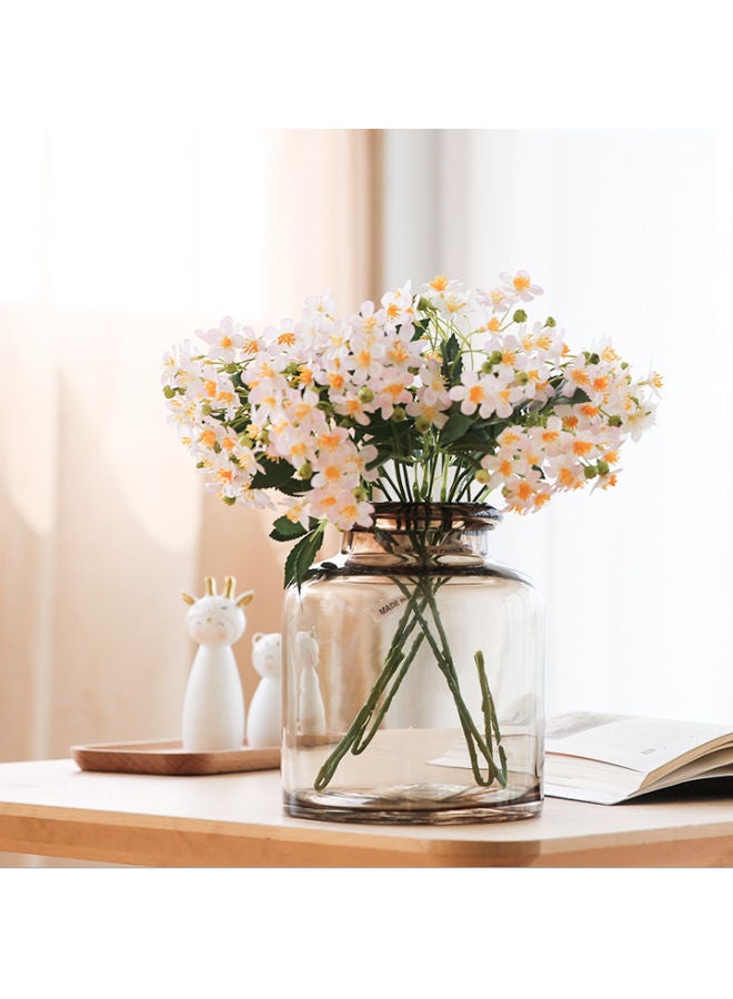 Transparent Glass Nordic Simple Family Living Room Dining Flower Vase Brown 19cm