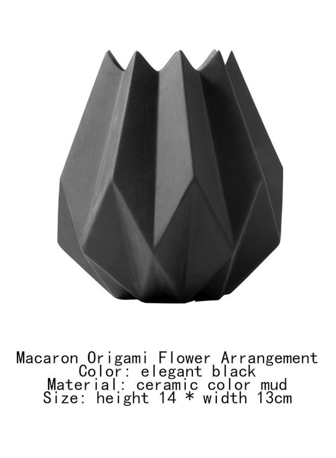Decorative Flower Vase Elegant Black 14x13cm