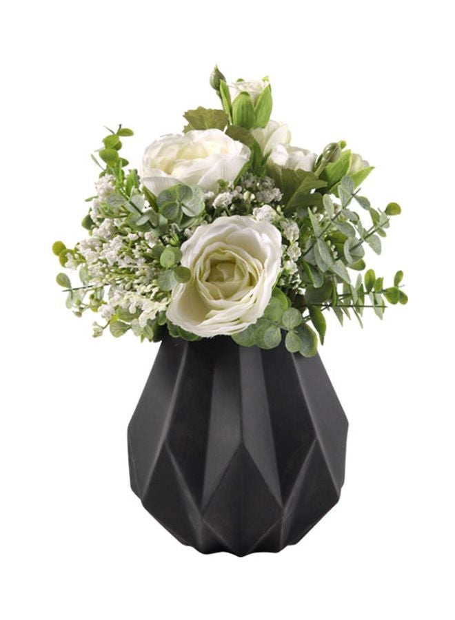 Decorative Flower Vase Elegant Black 14x13cm