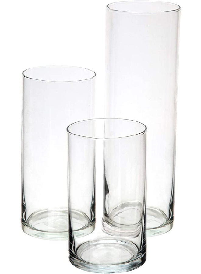Glass Cylinder Vases Set of 3