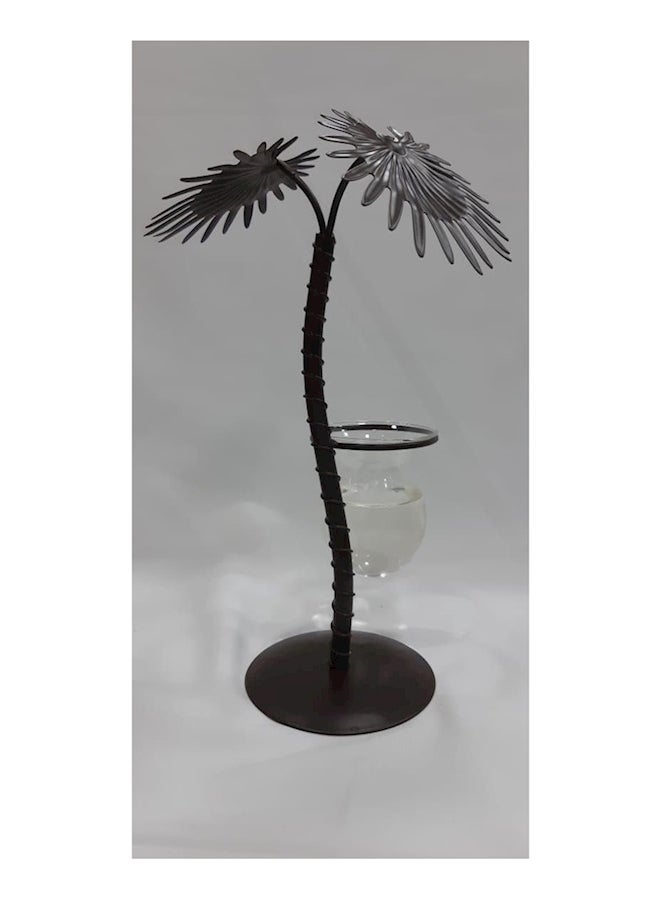 Tree Glass Vase Black/Silver