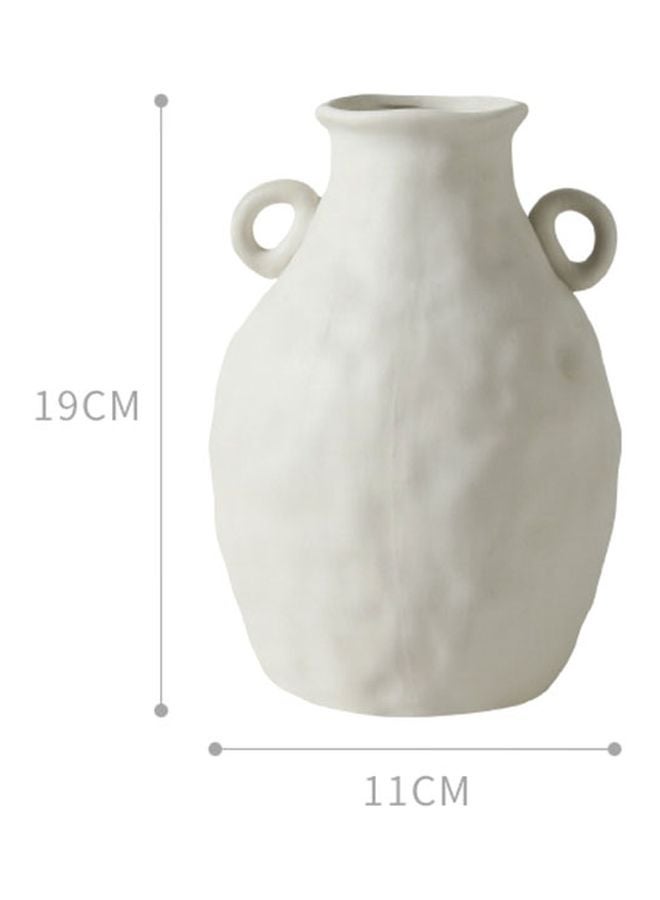 Ceramic Flower Vase White 19x11cm
