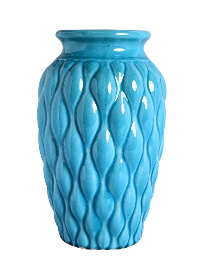 Irregular Striped Vase Blue